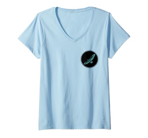 Damen Hawk Invert Sonnenblumen-Umriss T-Shirt mit V-Ausschnitt Damen Hawk Invert Sonnenblumen-Umriss T-Shirt mit V-Ausschnitt von Tony Anderson Designs