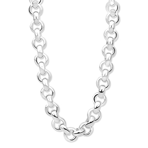 Tony Fein Erbskette 11 mm 45 cm Rund 925 Silber Poliert Halskette Rolo Elegant und Markant von Tony Fein