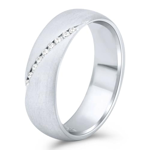 Tony Fein Eternity Memoire Partnerring 925er Silber Rhodiniert Matt Zirkonia Weiß Made in Italy für Damen von Tony Fein