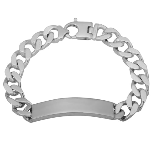 Tony Fein Gravurarmband Panzerarmband 11mm 925er Silber Diamantiert für Damen und Herren von Tony Fein