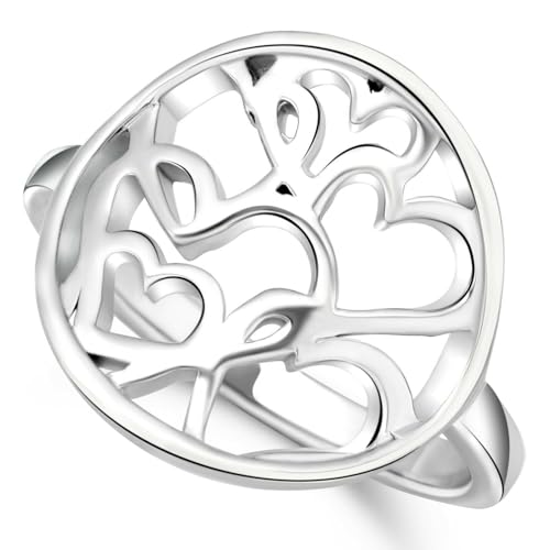 Tony Fein Herzring Bandring Cocktailring Liebe 925er Sterling Silber Rhodiniert Made in Italy für Damen von Tony Fein