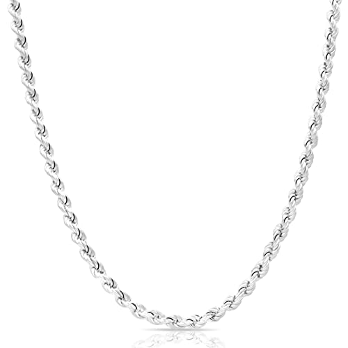 Tony Fein Kordelkette 5mm Massiv 925er Sterling Silber Halskette Collier für Damen und Herren von Tony Fein