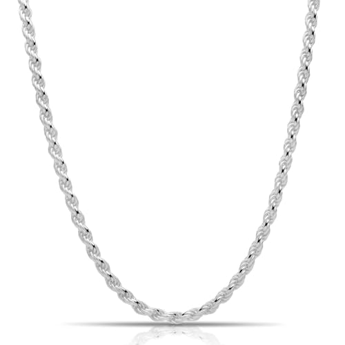 Tony Fein Kordelkette 6mm 925er Silber Massiv Gestempelt Poliert für Damen und Herren Made In Italy 55 cm von Tony Fein