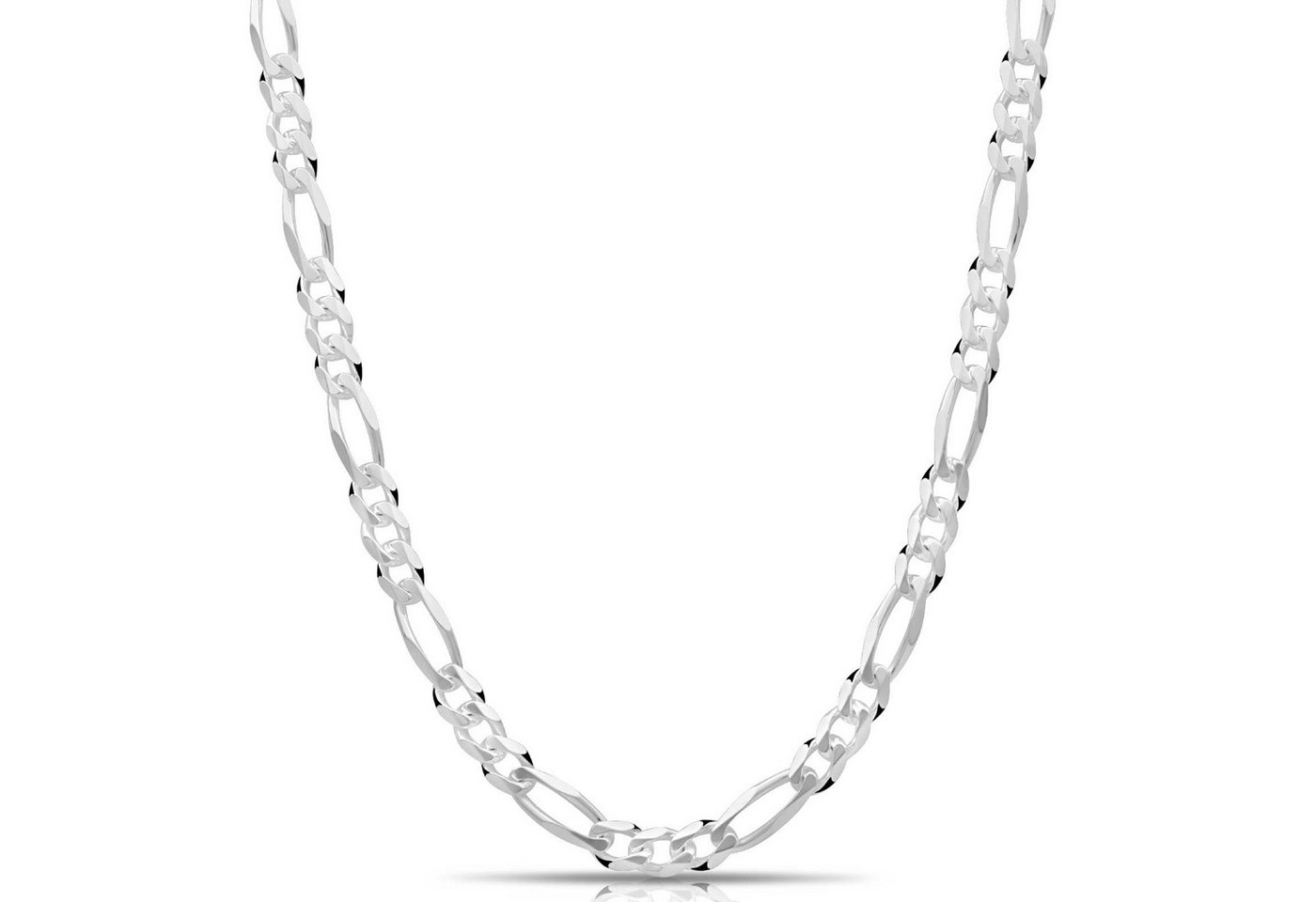 Tony Fein Silberkette Figarokette 7 mm 925 Silber Hochglanzpoliert Massiv, Made in Italy für Damen und Herren von Tony Fein