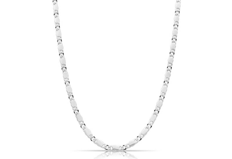 Tony Fein Silberkette Panzer-Plattenkette 4 mm 925er Silber Massiv Hochglanzpoliert, Made in Italy für Damen und Herren von Tony Fein
