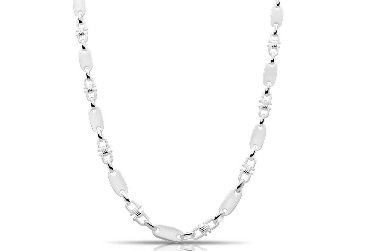 Tony Fein Silberkette Plattenkette 8 mm mit Element Silber 925, Made in Italy für Damen und Herren Tony Fein Silberkette Plattenkette 8 mm mit Element Silber 925, Made in Italy für Damen und Herren von Tony Fein