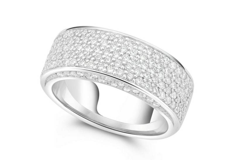 Tony Fein Silberring Cocktailring 925er Silber Weiß Zirkonia Rhodiniert, Made in Italy für Damen von Tony Fein