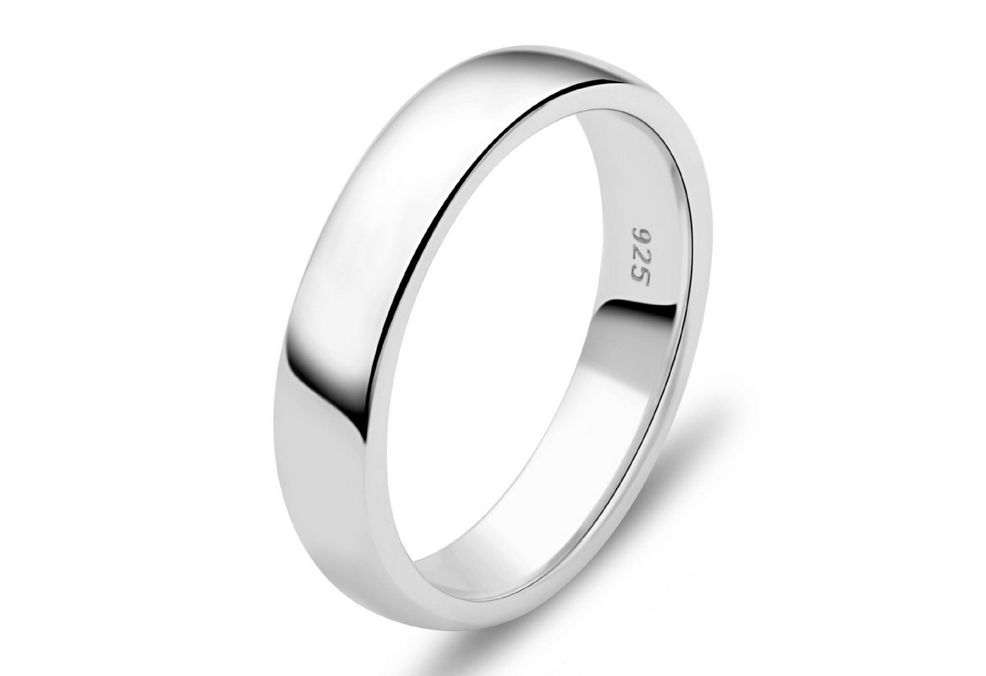 Tony Fein Silberring Ring Schlicht 5mm Rhodiniert Massive 925 Silber, für Damen und Herren von Tony Fein