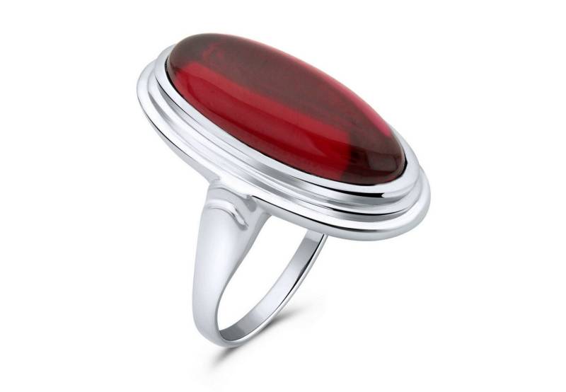 Tony Fein Silberring Ring aus 925er Silber mit rotem Zirkonia Stein Rhodiniert von Tony Fein