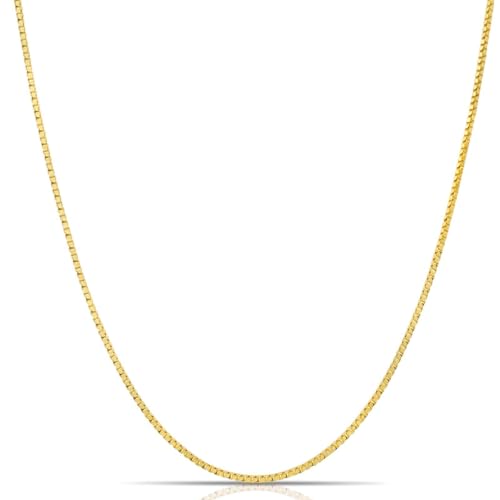 Tony Fein Venezianerkette Gelbgold Kette 585er Venezianer Vierkant Hochglanz Gestempelt Dünn für Damen und Herren Made in italy von Tony Fein