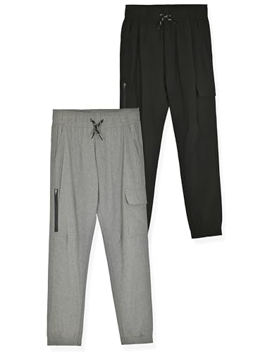 TONY HAWK Hybrid-Jogginghose für Jungen, leichte Skateboard-Hose für Jungen, 2er-Pack Jogginghosen für Jungen, 2er-Pack, Black-Heather Graphite, 7 von Tony Hawk