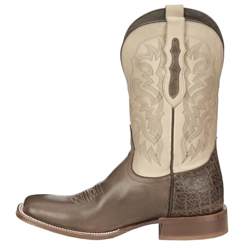 Tony Lama Boot Company Jinglebob Cognac Safari Herrenstiefel aus Rindsleder, quadratischer Zehenbereich, 27,9 cm, Blau, Braun, 41.5 EU von Tony Lama