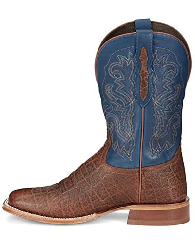 Tony Lama Boot Company Jinglebob Cognac Safari Herrenstiefel aus Rindsleder, quadratischer Zehenbereich, 27,9 cm, Blau, Braun, 43 EU von Tony Lama