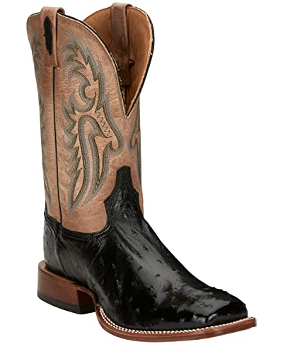 Tony Lama Castillo Ep6094 Castillo Exotic Westernstiefel für Herren, breite quadratische Zehenpartie, Straußen-Optik, Braun, 42 EU von Tony Lama