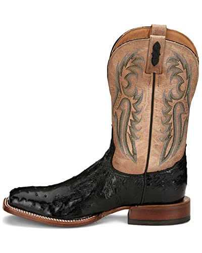 Tony Lama Castillo Ep6094 Castillo Exotic Westernstiefel für Herren, breite quadratische Zehenpartie, Straußen-Optik, Braun, 43 EU von Tony Lama