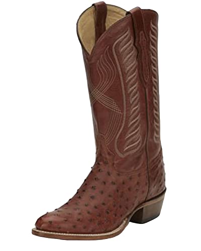 Tony Lama McCandles Brandy Westernstiefel für Herren, runde Zehenpartie, Cognac, 38.5 EU von Tony Lama