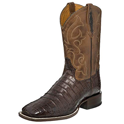 Tony Lama Tl5251 Caiman Belly Westernstiefel für Herren, breite quadratische Zehenpartie, brüniert, Braun, 39.5 EU von Tony Lama