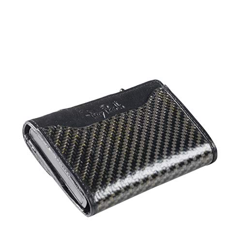 Tony Perotti Kreditkartenetui Furbo 8 Kreditkartenfächer RFID Carbon Leder 9,6 x 7,2 x 2,2 cm (H/B/T) Unisex (TC-CC-3681) von Tony Perotti