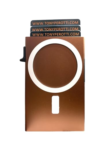 Tony Perotti MagSafe Kartenhalter - Italienisches Leder Magnetischer Kartenhalter für iPhone 12-16, Bullhide Wallet Hält 6 Karten, Abgerundete Kanten, Slim MagSafe Wallet für Apple iPhone von Tony Perotti