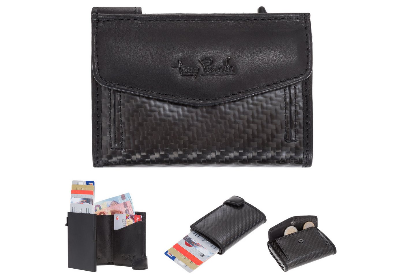Tony Perotti Mini Geldbörse Geldbeutel Kartenbörse Damen Herren Smart Wallet Furbo RFID Schutz, Portemonnaie Lederbörse klein Börse echtes Leder + Schlüsselbörse Tony Perotti Mini Geldbörse Geldbeutel Kartenbörse Damen Herren Smart Wallet Furbo RFID Schutz, Portemonnaie Lederbörse klein Börse echtes Leder + Schlüsselbörse von Tony Perotti