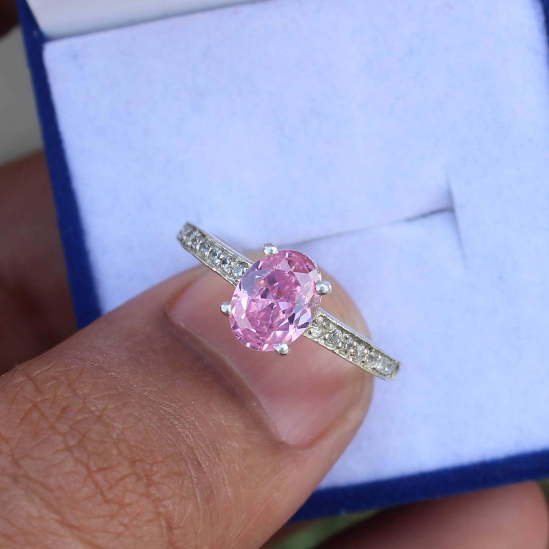 Labradorit Ring, Rosa Saphir Handgemachter Ehering, Cocktail Verlobungsring, 925 Sterling Silber Geschenk Für Sie von Tonyjewellers
