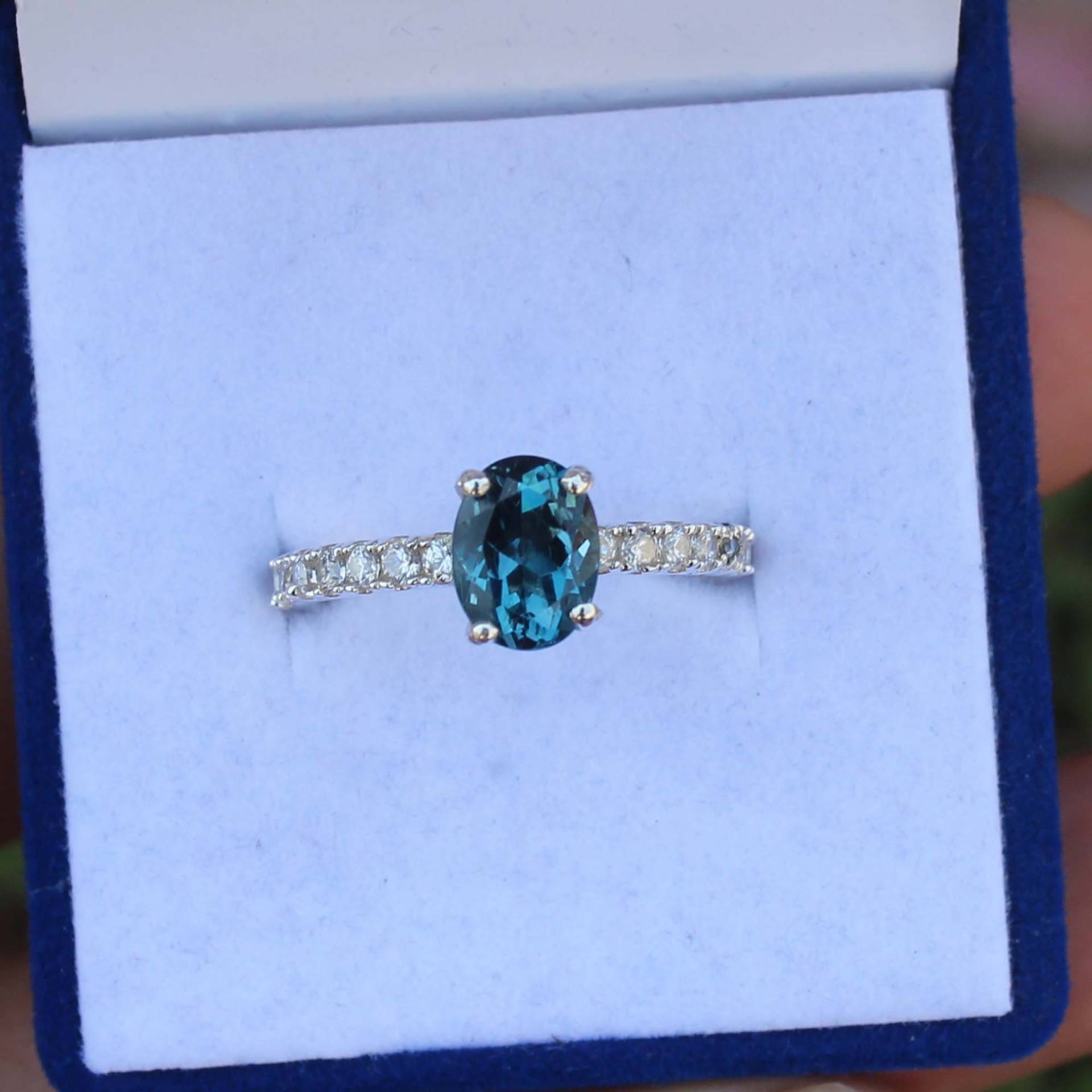 Natürlicher London Blautopas Ring - 925 Sterling Silber Verlobungsring - Dezember Geburtsstein - Jahrestag Geschenk - Geschenk Für Sie von Tonyjewellers