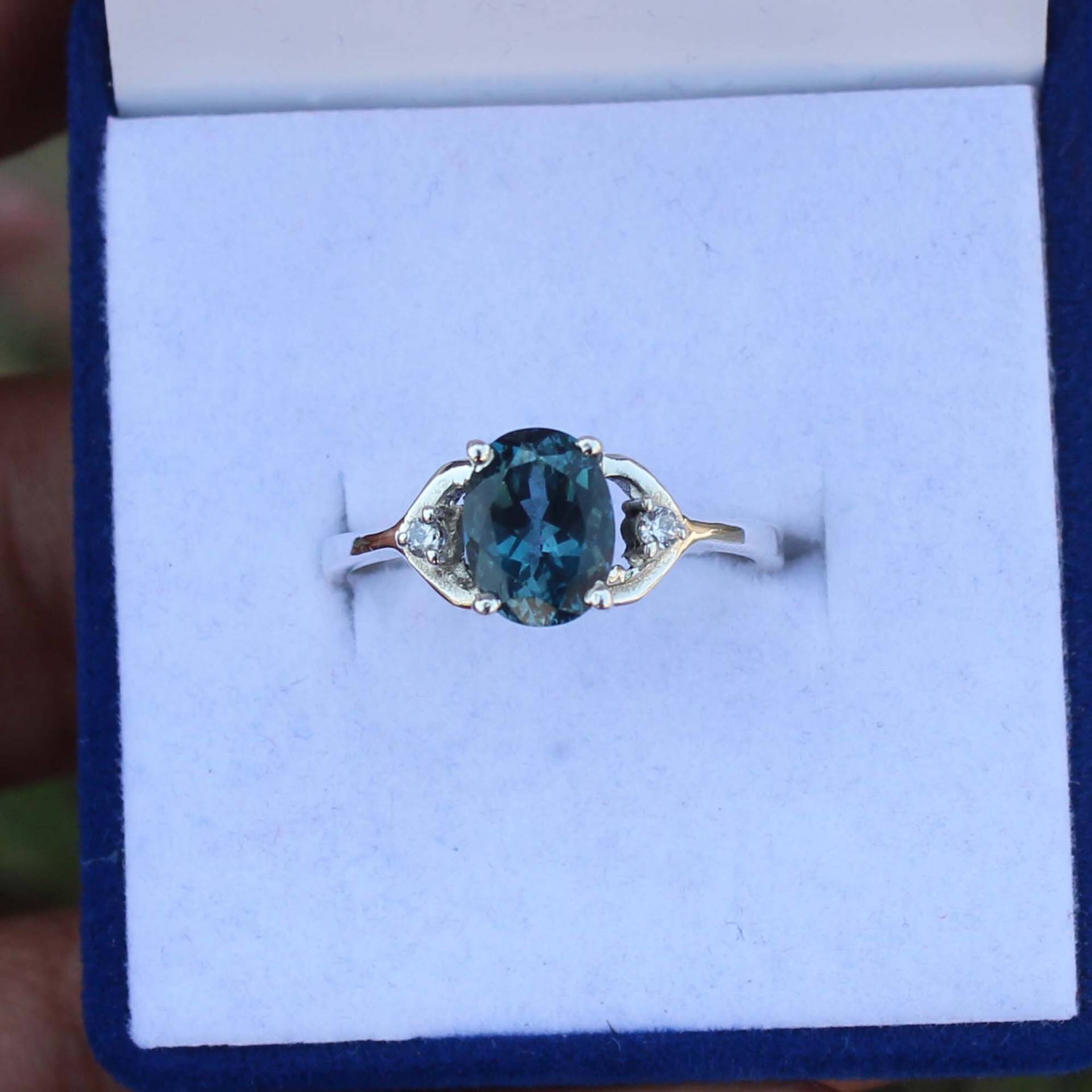 Schöner London Blautopas Ring |925 Sterling Silber | Statement Jubiläumsring Verlobungsring Krappenring Geschenk Für Sie von Tonyjewellers