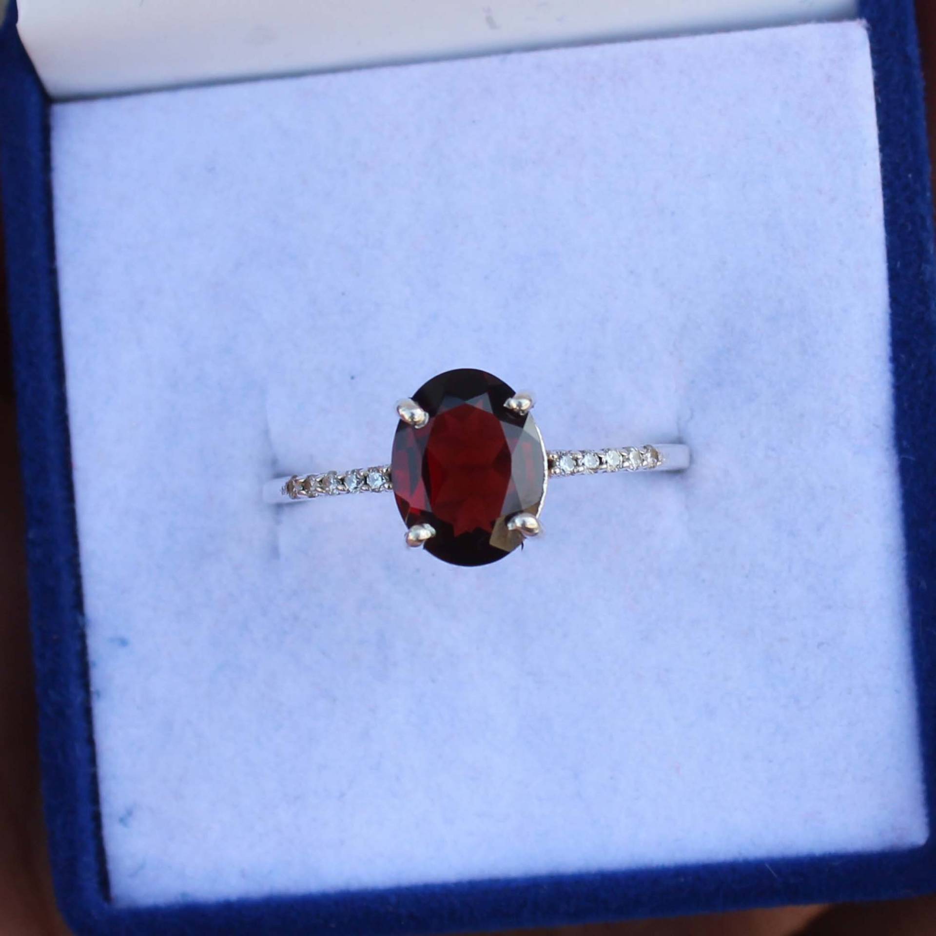 Schöner Roter Granat Ring - 925 Sterling Silber Handgemachter Schmuck Verlobungsring - Jubiläumsring - Party Wear Geschenk Für Sie von Tonyjewellers