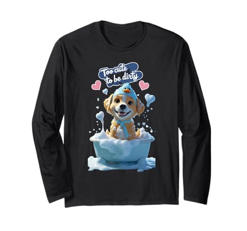 Lustiges Unisex-T-Shirt „Too Cute Dog“ für Herren, Damen und Kinder Langarmshirt von Too Cute Dog Funny Unisex Design For Men Women Tee