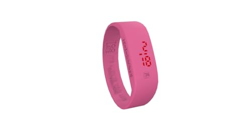 Too Late LED ORIGINAL Unisex Digital Led Ultra Light Silikon Uhr - Datum & Zeit - (L, Fucsia) von Too Late