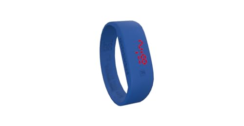 Too Late LED ORIGINAL Unisex Digital Led Ultra Light Silikon Uhr - Datum & Zeit - (S, Elektrisches Blau) von Too Late