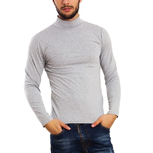 Toocool Rollkragenshirt Herren Baumwolle, Turtleneck Herren, Rolli Herren Baumwolle, Langarmshirt Herren Slim Fit A6955 [L, Grau] von Toocool