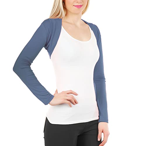 Toocool CC-816 Damen Shrug Top Bolero Langarm Stretch Jacke, powder blue, One size von Toocool