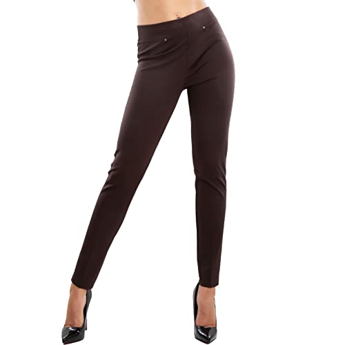 Toocool Curvy VI-2030 Damen-Hose, klassisch, für den Winter, elegant, braun, 38 von Toocool