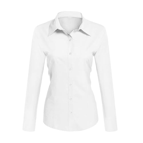 Toocool - Damenhemd Slim Fit Langarm Bluse Bluse Slim Fit Baumwolle C-S020 [S, Weiss] von Toocool
