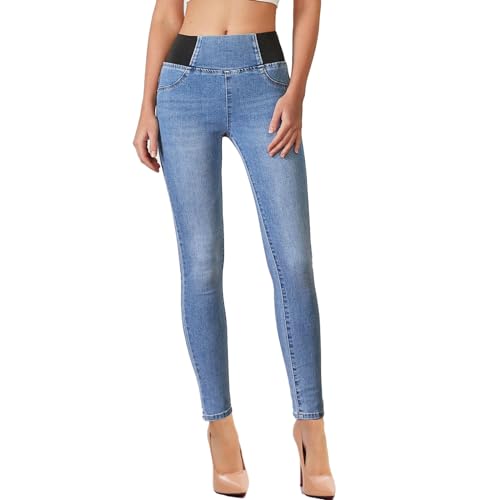 Toocool - Damen Jeans Hohe Taille Jeggings Skinny Slim Sexy Neu W0330, blau, M von Toocool