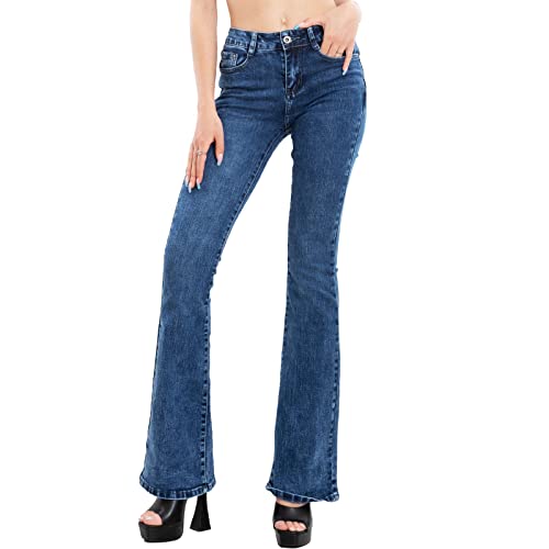 Toocool Jeans Damen Hose Skinny Push Up Pfote Elefant Glocke XM-986, Ng-169 Blau, XL von Toocool