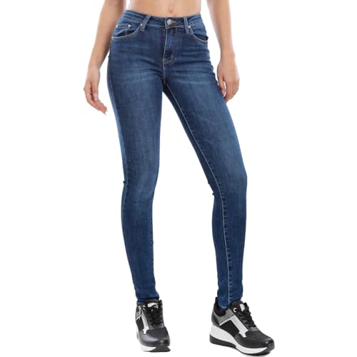 Toocool Damen Jeans Skinny Slim Stretch Push-Up Figurbetonte Passform Neu M5780, Skinny, 65282-82-278-1, Blau, 65282-82-278-1 XS von Toocool