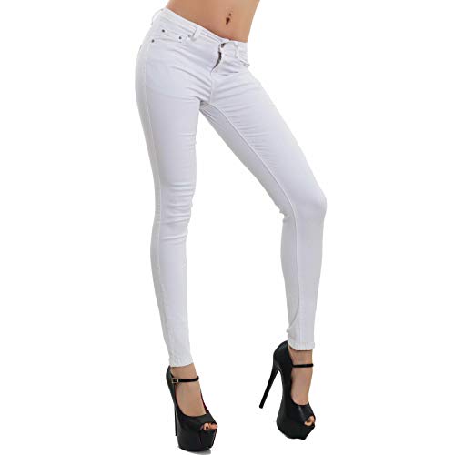 Toocool Damen Jeans Skinny Slim Stretch Push-Up Figurbetonte Passform Neu M5780, Skinny, 65282-85-74-1, Weiß, 65282-85-74-1 L von Toocool