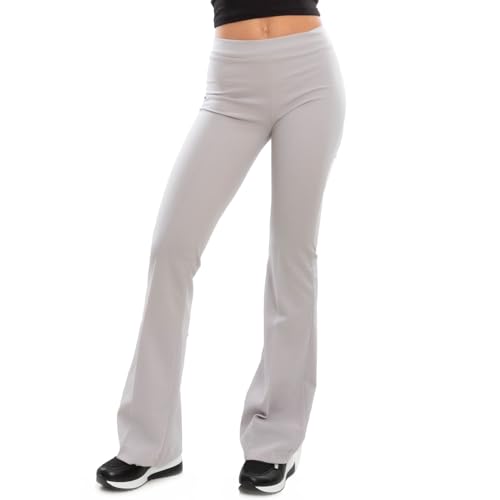 Toocool Damen-Schlaghose, Damen-Jazzpants mit tailliertem Bein, Damen-Stretchhose, Damen Flare Leggings, Bootcut Hose JL-2148 [XXL, Grau] von Toocool
