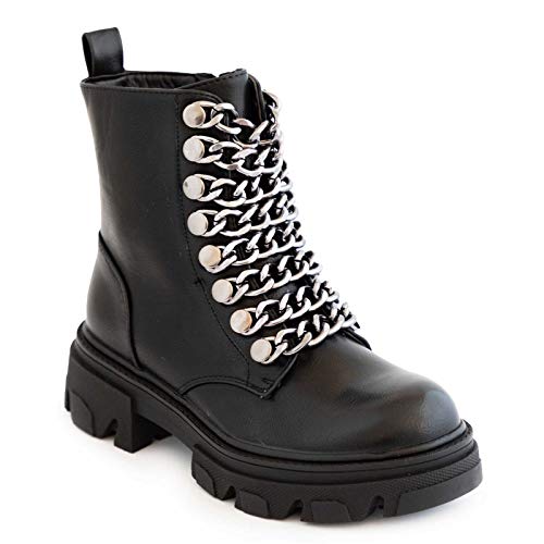 Toocool - Damen-Stiefeletten Stiefel Biker Panzerkette Platform G525, Schwarz - G637 - Größe: 39 EU von Toocool