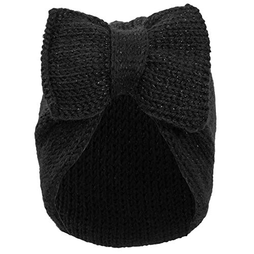 Toocool - Damenmütze Beanie Schleife Lurex Tricot Mütze Winter Warm 580132, Schwarz , One size von Toocool