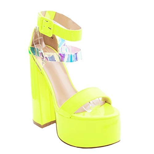 Toocool - Damenschuhe Sandalen mit Absatz Trapez Plateau Decolé R3L1922-18, Grün - grün - Größe: 40 EU von Toocool