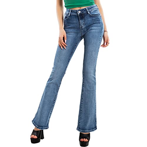 Toocool Jeans Damen Hose Skinny Push Up Pfote Elefant Glocke XM-986, Vi-5113 Blau, XL von Toocool
