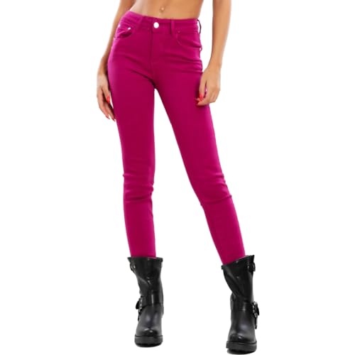 Toocool Jeans Damen Skinny Slim Stretch Slim Fit Hose VI-8006, Hellviolett, M von Toocool