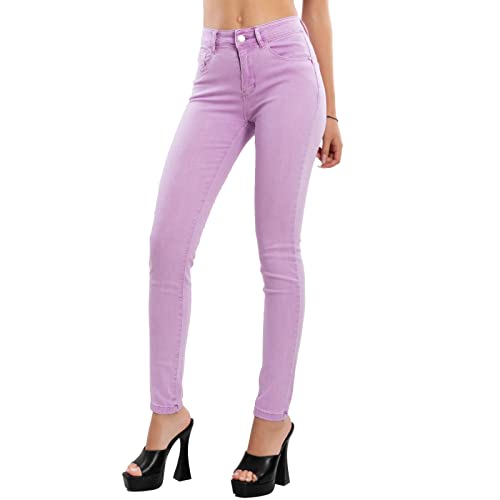 Toocool Jeans für Damen, Skinny Slim, elastisch, eng anliegend, VI-8006, Lila, XS von Toocool