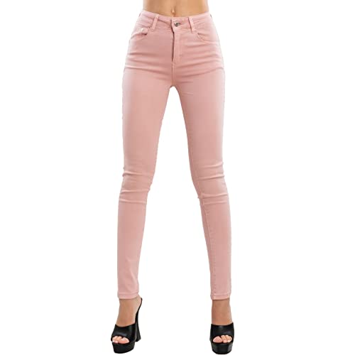 Toocool Jeans für Damen, Skinny Slim, elastisch, eng anliegend, VI-8006, Rosa, L von Toocool