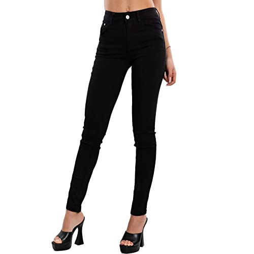 Toocool Jeans für Damen, Skinny Slim, elastisch, eng anliegend, VI-8006, Schwarz , L von Toocool