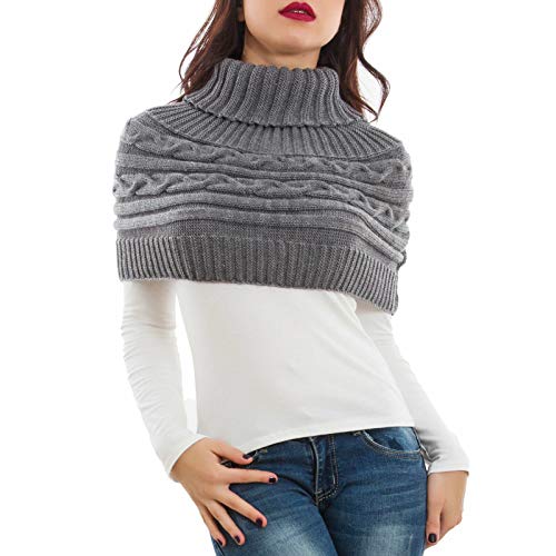 Toocool - LO-AS0430 Damen-Strickjacke mit Rollkragenpullover, dunkelgrau, One size Toocool - LO-AS0430 Damen-Strickjacke mit Rollkragenpullover, dunkelgrau, One size von Toocool
