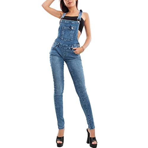Toocool Latzhose Jeans Damen Overall Overall Jumpsuit Hose XM-987, CY-33 Blau, XL von Toocool